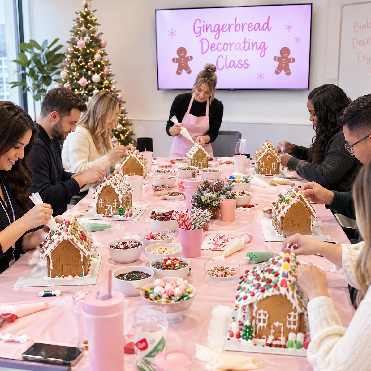 In Office Gingerbread House Decorating Class